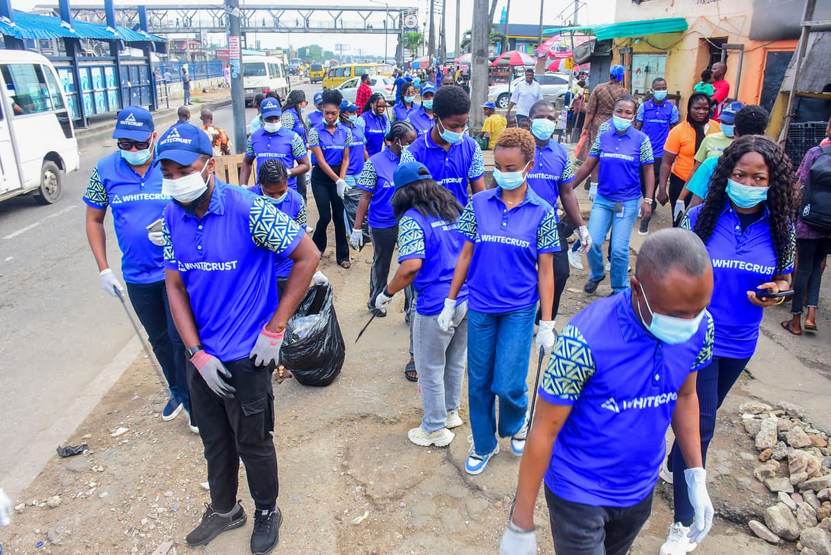 Whitecrust team participating in a community outreach campaign